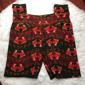 LULAROE Santa/Sleigh Tall/Curvy Leggings Plus Size